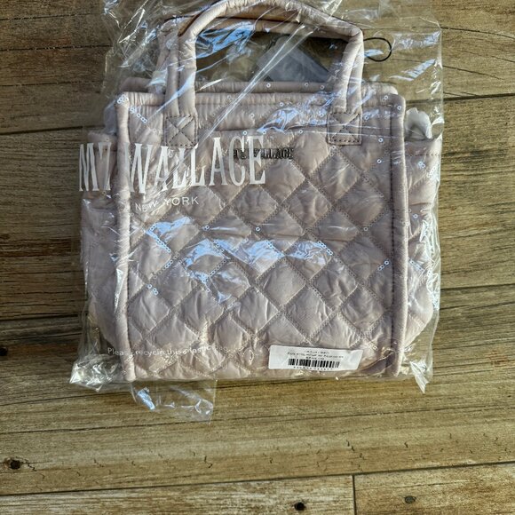MZ Wallace Mini Box Tote XS Color: Rose Rec With Sequin $265 - Picture 6 of 7